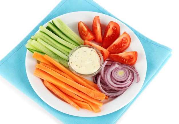 Plate with colorful salad